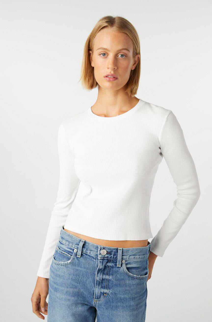 Slim Rib Tee White
