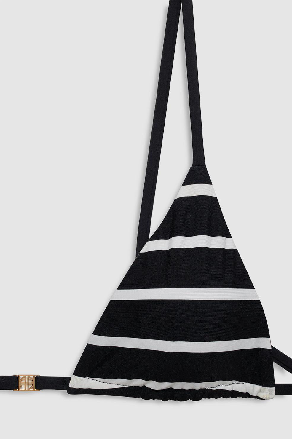 Bellamy Bikini Top Black And White Stripe