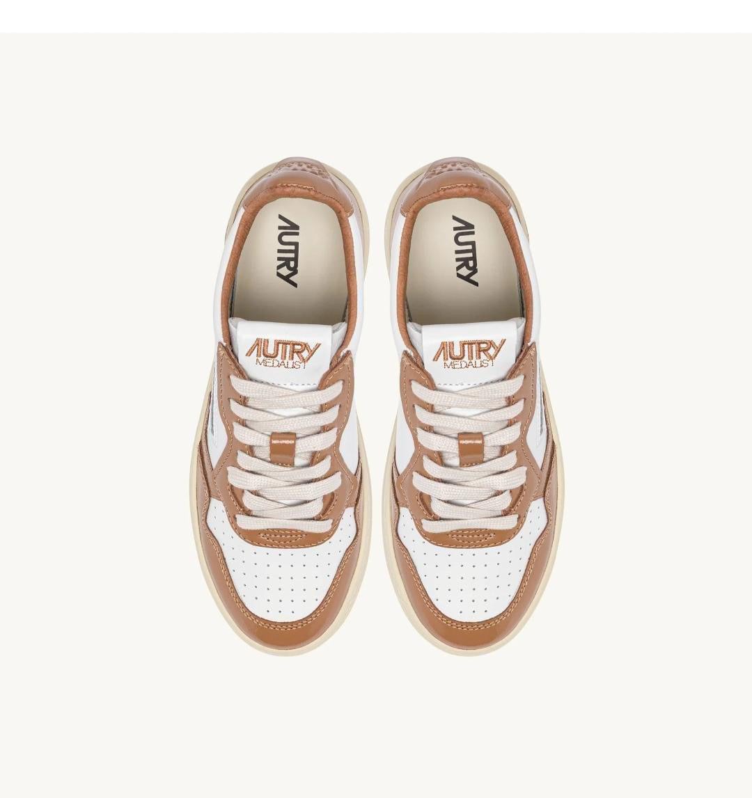 Medalist Low Sneakers In White And Brown Sugar Leather