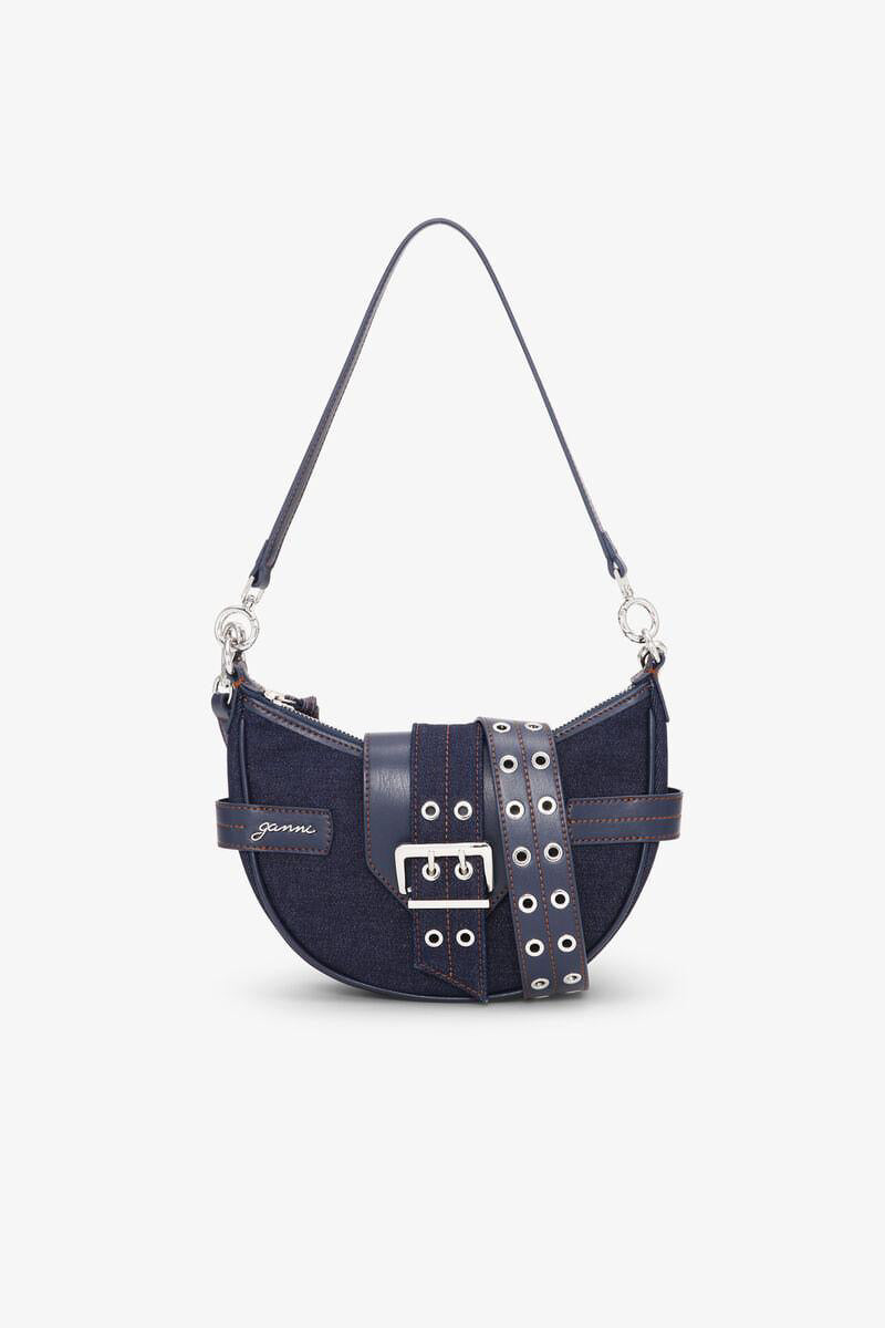 Dark Blue Denim Small Bucky Crossbody Bag Dark Navy