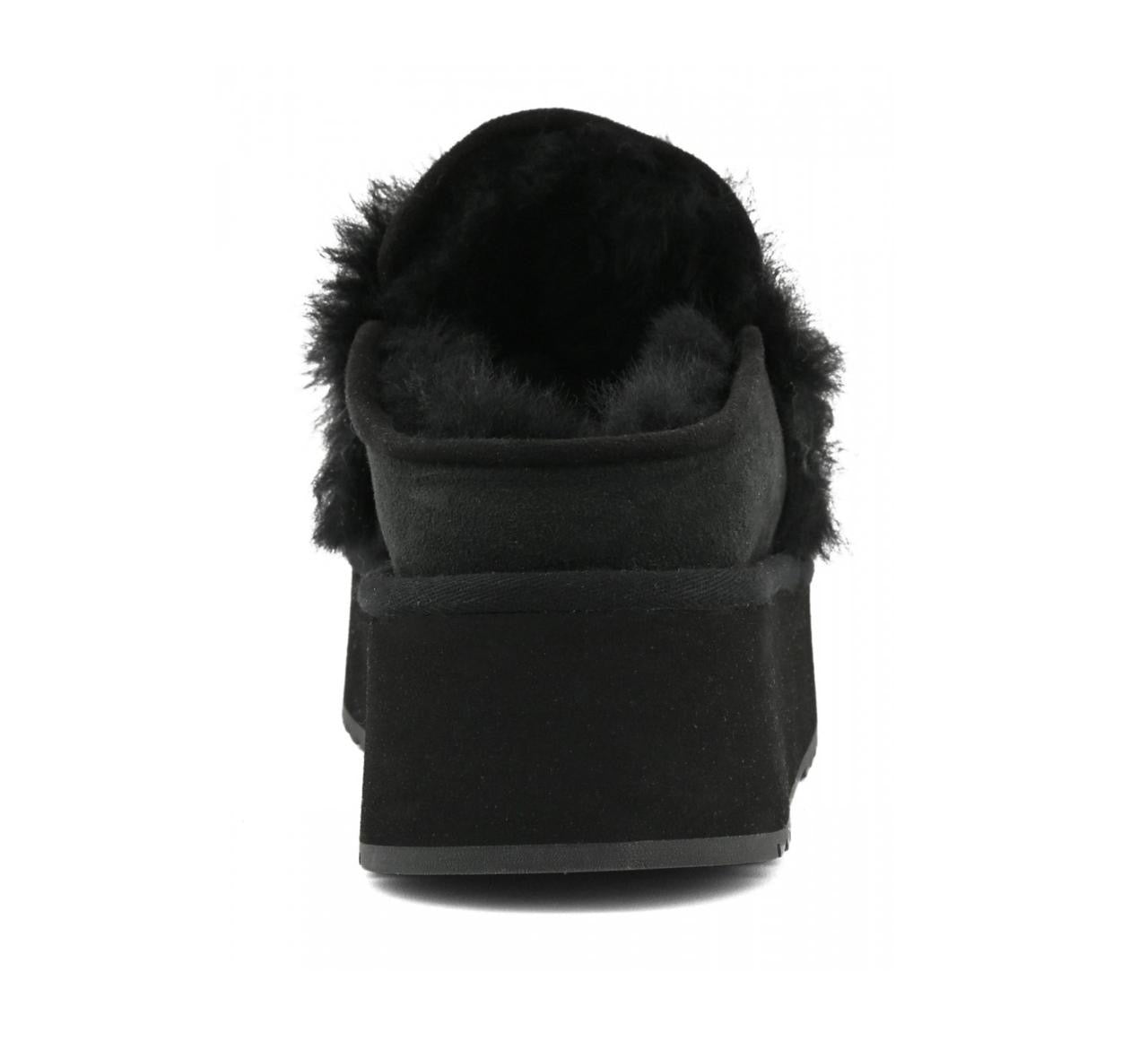 Platform Clog With Strap Logo Black