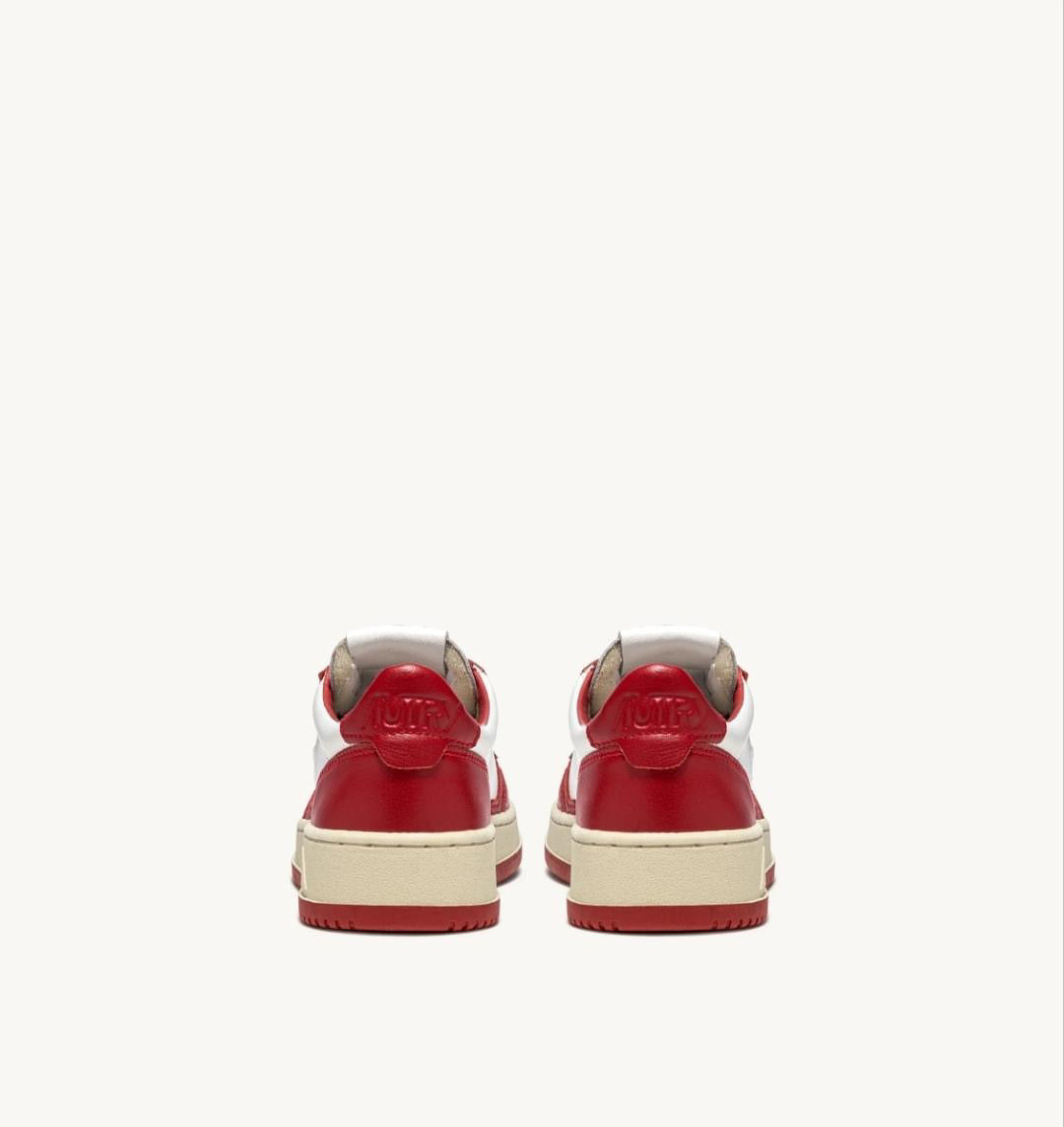 Medalist Low Bicolor Sneakers In White And Red Leather