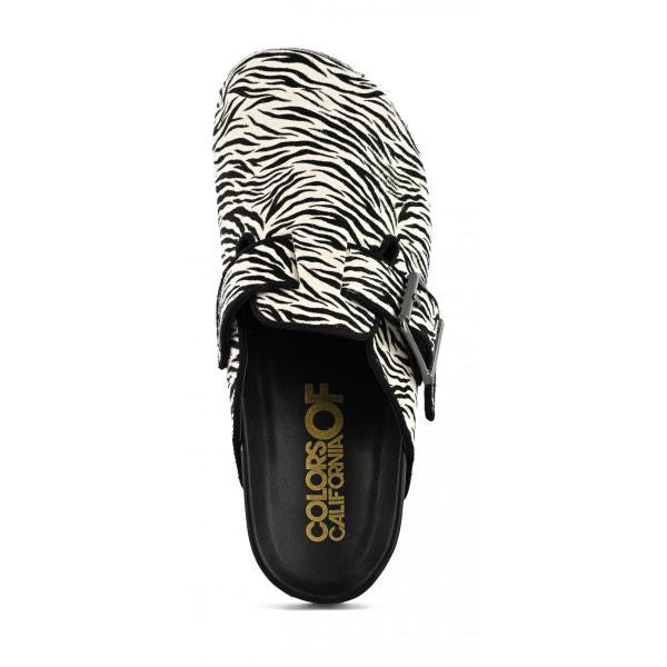 Pony Hair Sabot Zebra