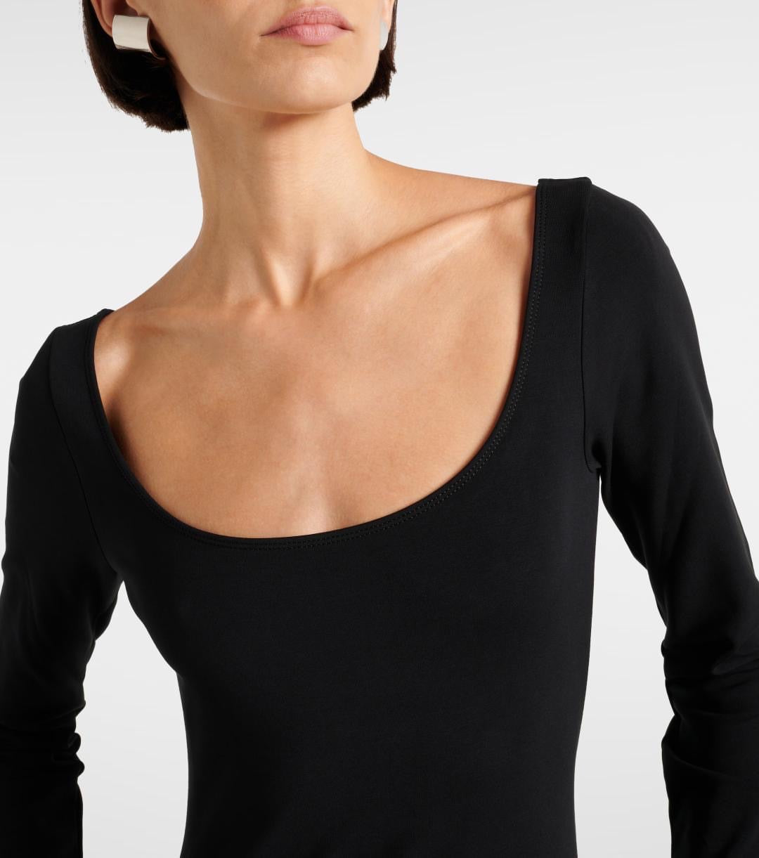 Scoop Neck Bodysuit Black RE/DONE