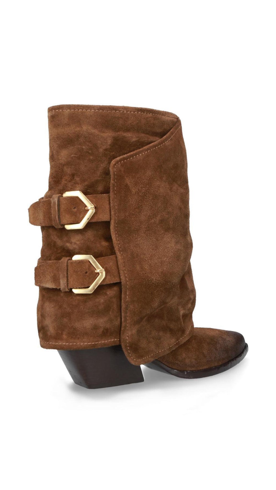 Walnut suede Texan ankle boot