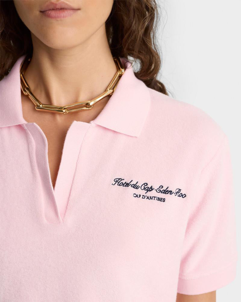 Eden Script Terry Polo Pink Dolphin/Navy
