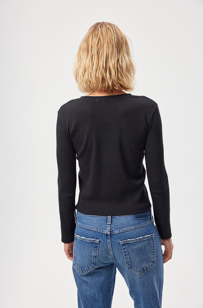 Slim Rib Tee Black