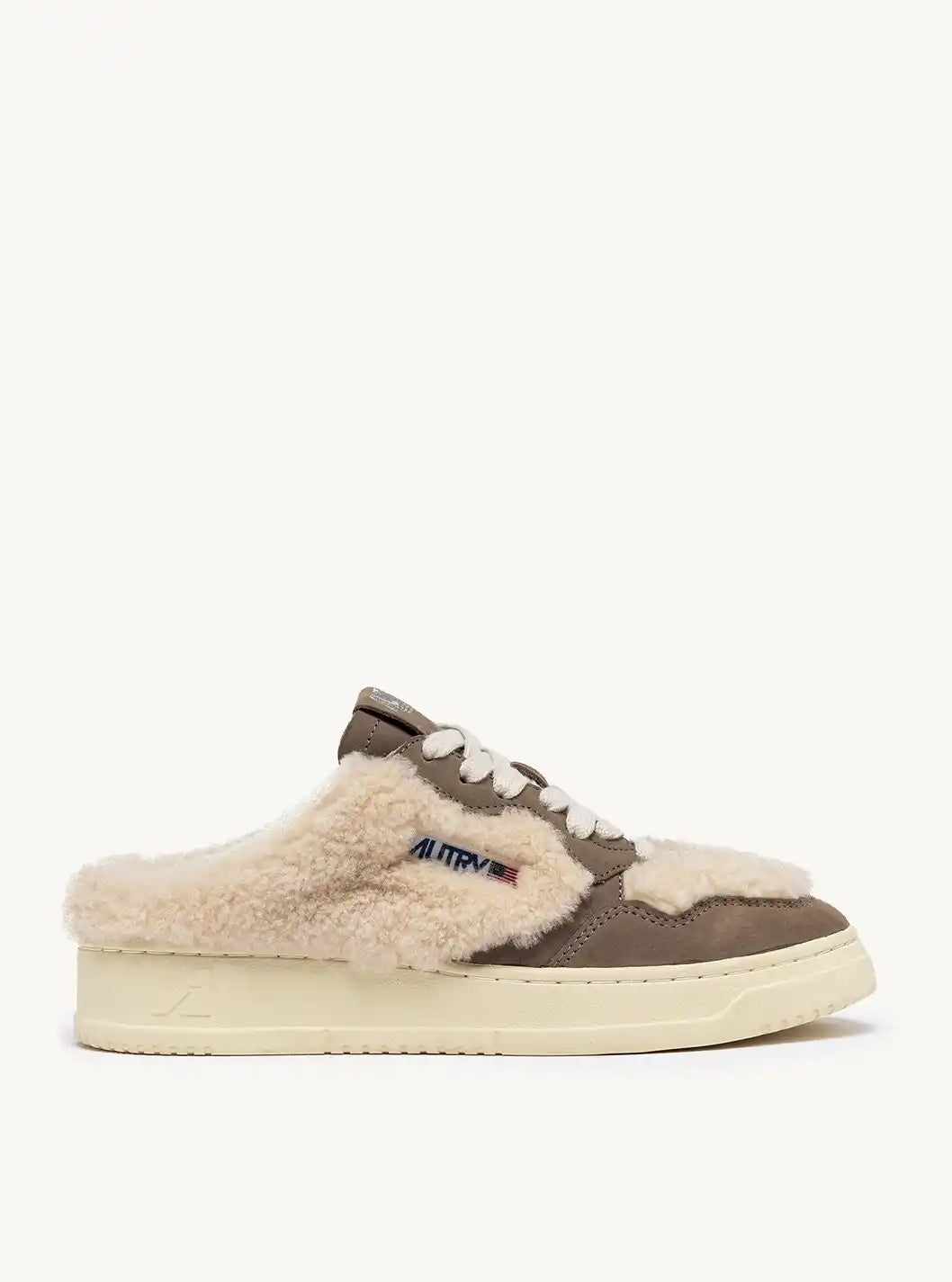 Medalist Suede Shearling Sneaker Mules