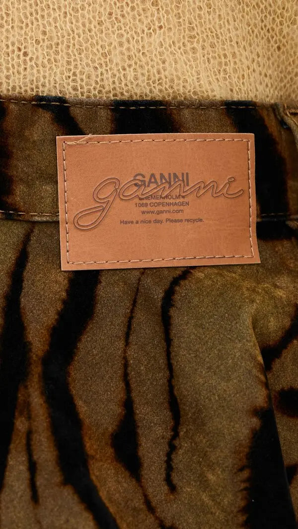 Zebra Print Baggy Jeans Khaki