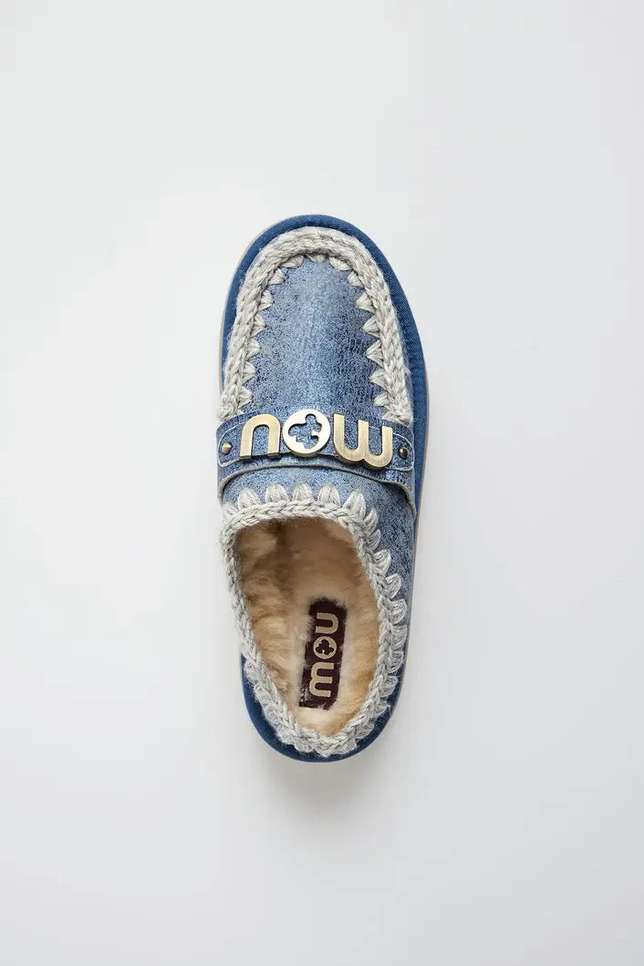 Bounce Clog Special Leather Metal Denim Blue