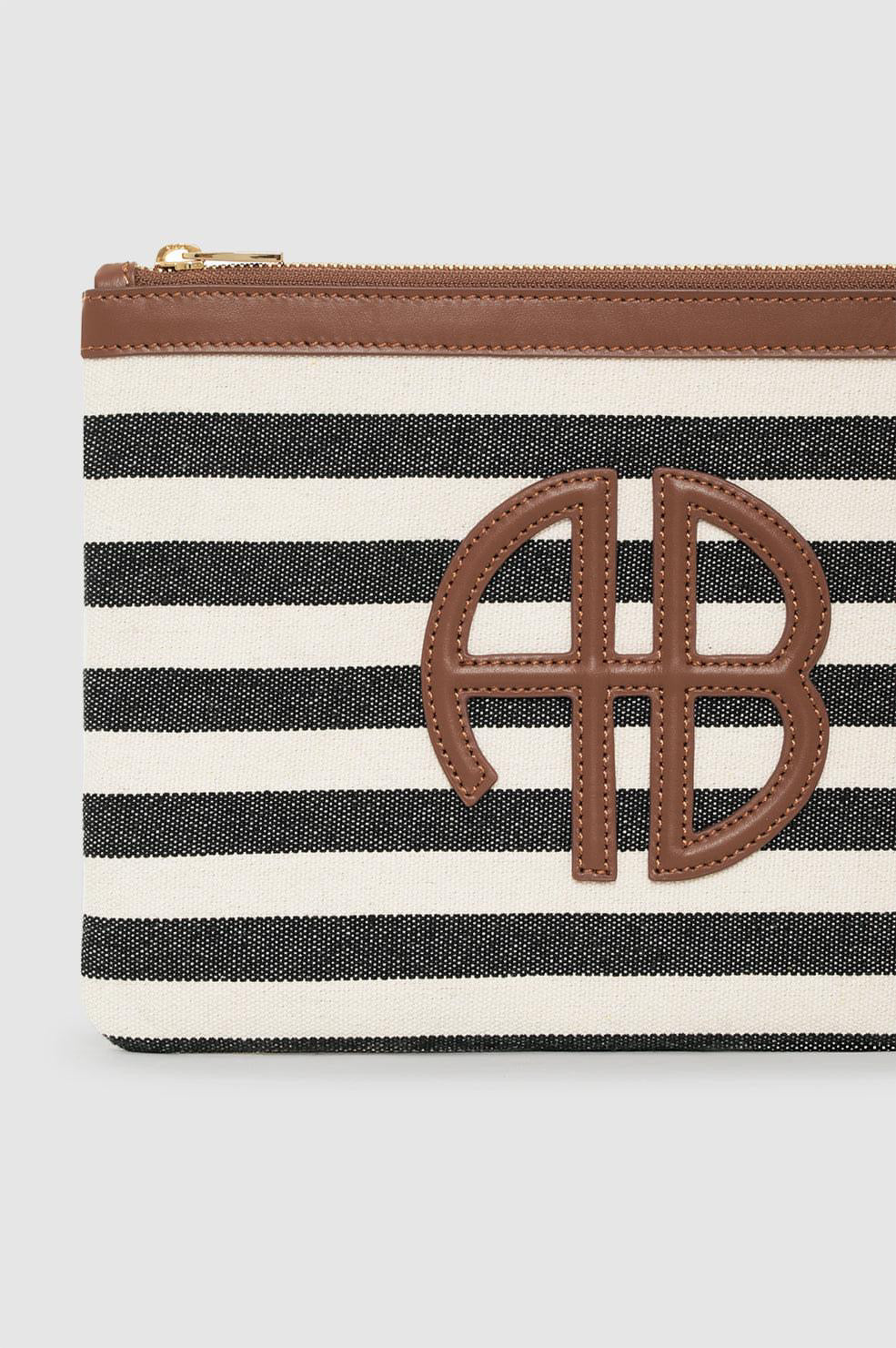 Lili Pouch Black And Natural Stripe